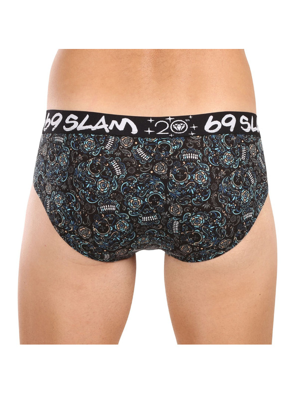 69slam Pánské slipy 69SLAM Andreas hip bamboo SKULLER