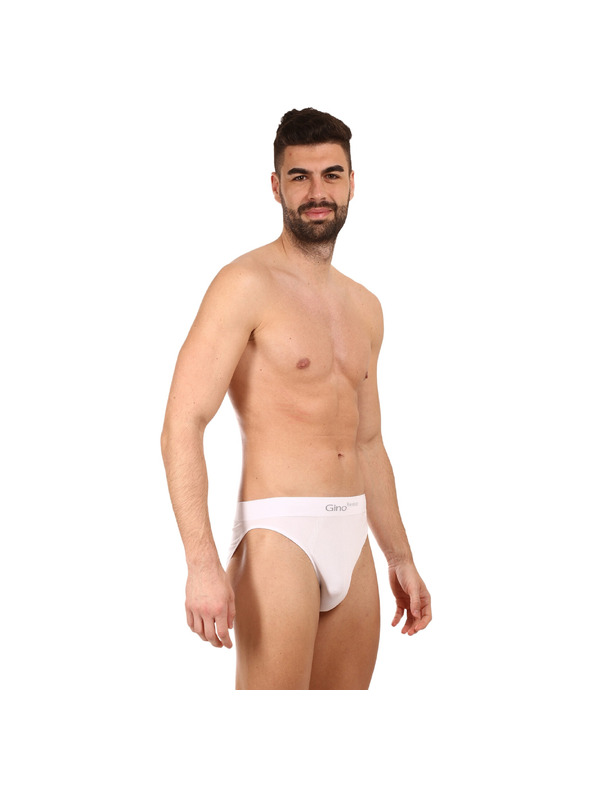 gino Pánské slipy Gino bambusové bílé
