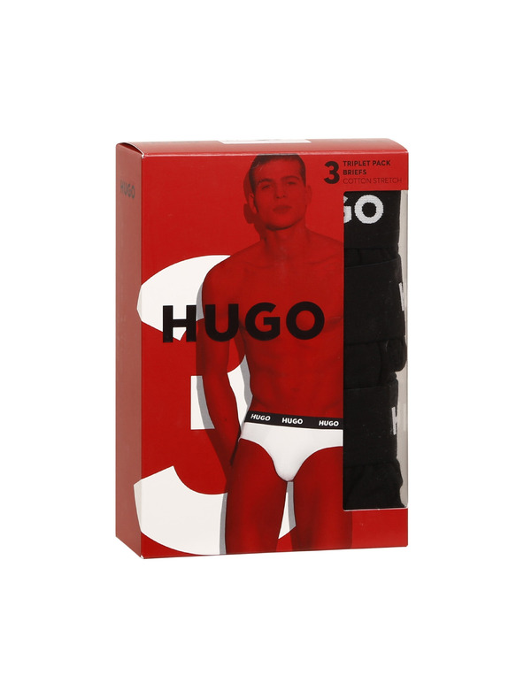 HUGO Sada tří - pánské slipy HUGO černé