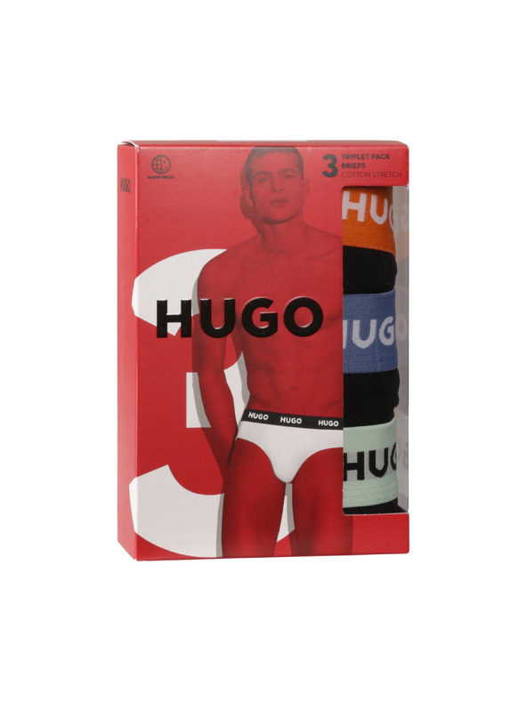 HUGO Sada tří - pánské slipy HUGO černé