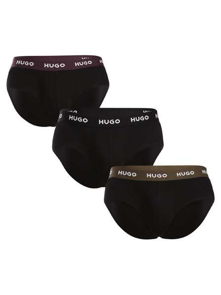 HUGO Sada tří - pánské slipy HUGO černé