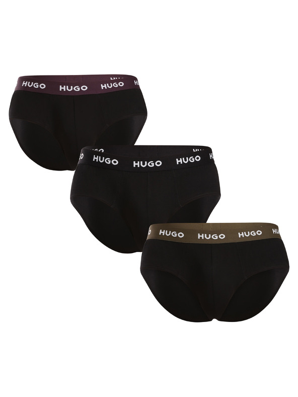 HUGO Sada tří - pánské slipy HUGO černé