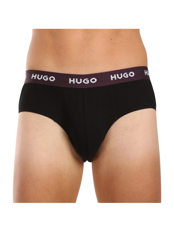 HUGO Sada tří - pánské slipy HUGO černé