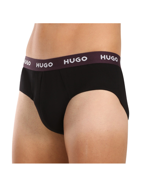HUGO Sada tří - pánské slipy HUGO černé