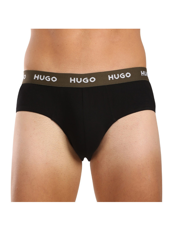 HUGO Sada tří - pánské slipy HUGO černé