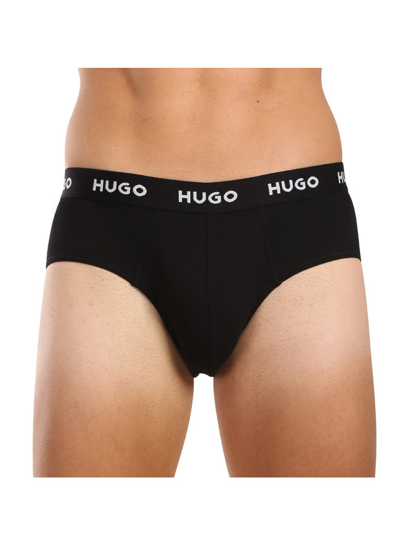 HUGO Sada tří - pánské slipy HUGO černé