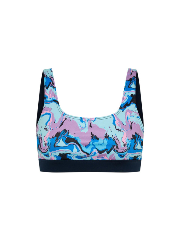 Modibodi Dívčí plavky Modibodi Performance Reversible Crop Top Marble Blue horní díl