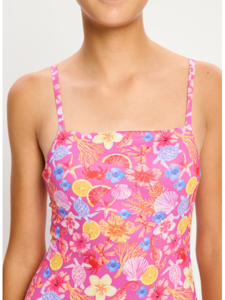 Modibodi Dívčí menstruační plavky Modibodi Marine Dream Teen Swimwear One Piece Light Tropicana Crush jednodílné