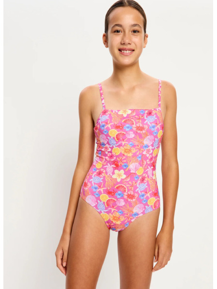Modibodi Dívčí menstruační plavky Modibodi Marine Dream Teen Swimwear One Piece Light Tropicana Crush jednodílné
