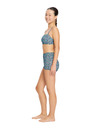Modibodi Dívčí plavky Modibodi Bandeau Strap Crop Top Luna Blossom Black horní díl