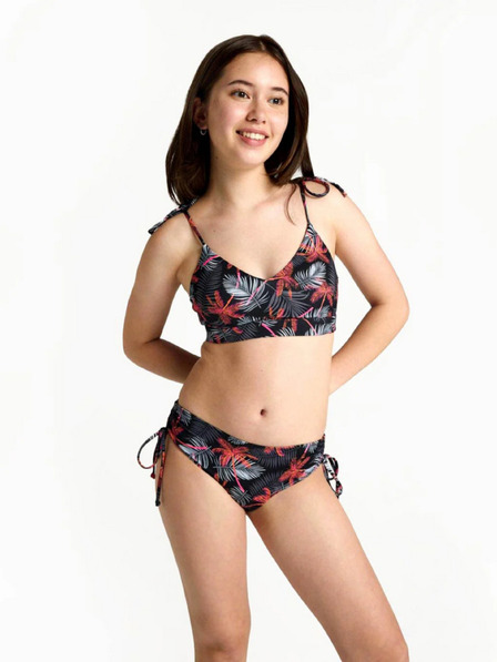 Modibodi Dívčí plavky Modibodi crop top Jungle palm black horní díl