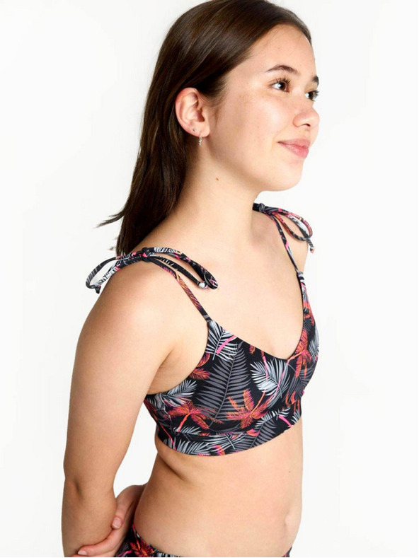 Modibodi Dívčí plavky Modibodi crop top Jungle palm black horní díl