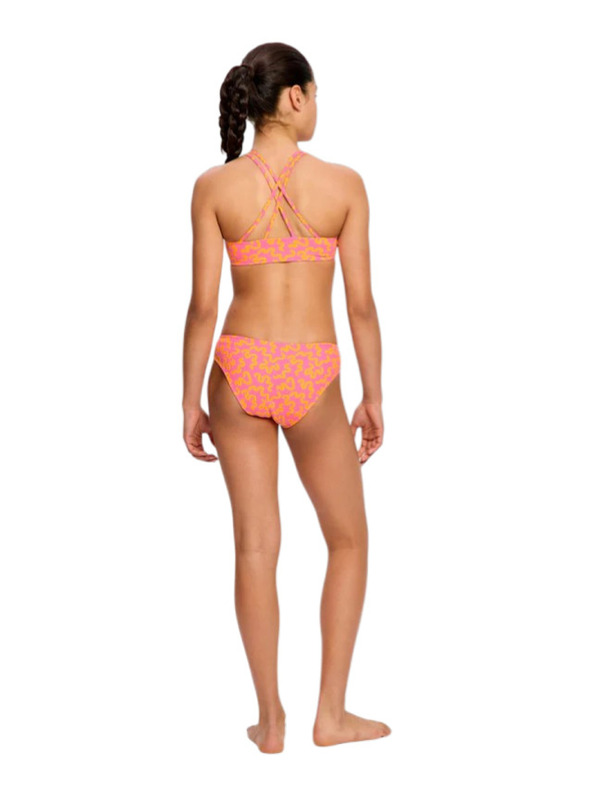 Modibodi Dívčí menstruační plavky Modibodi Bikini Brief Light Wavy Pink spodní díl
