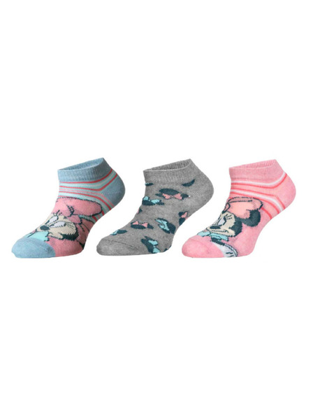 Trenýrkárna Sada tří - dětské ponožky Minnie vícebarevné (38614/grey)