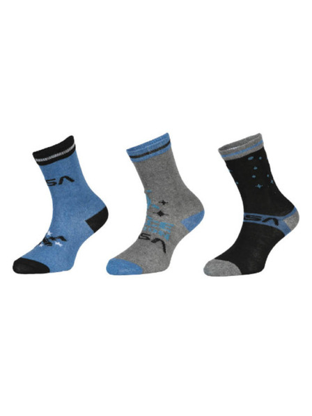 Trenýrkárna Sada tří - dětské ponožky NASA vícebarevné (39133/blue)
