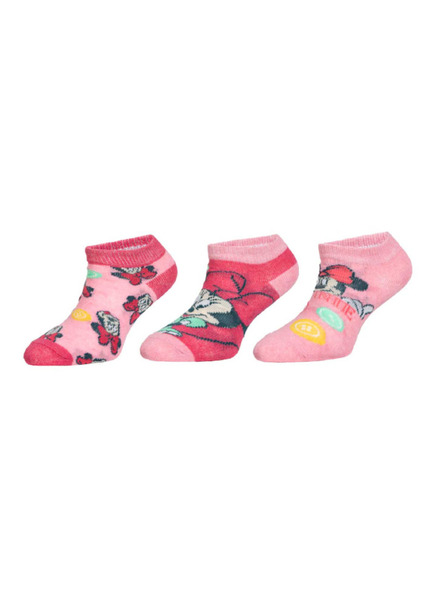 Trenýrkárna Sada tří - dětské ponožky Minnie vícebarevné (38614/pink)
