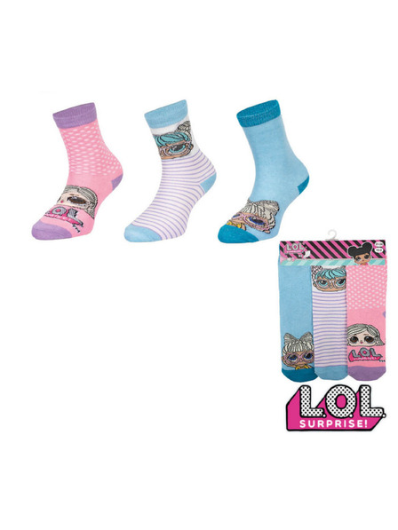 Trenýrkárna Sada tří - dětské ponožky LOL vícebarevné (38766/blue)