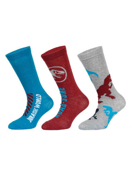 Trenýrkárna Sada tří - dětské ponožky Jurassic World vícebarevné (39267/red)