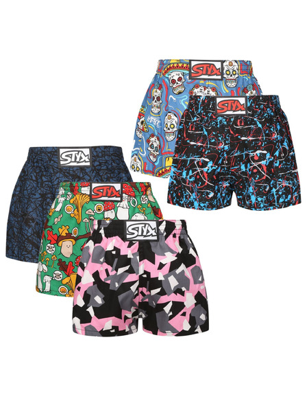 Styx Sada pěti - dětské trenky Styx art klasická guma vícebarevné
