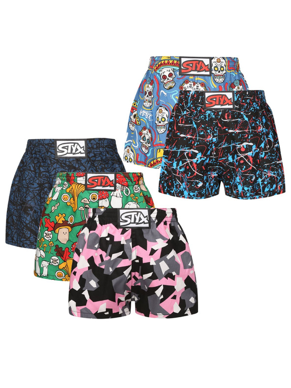 Styx Sada pěti - dětské trenky Styx art klasická guma vícebarevné