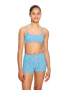 Modibodi Dívčí menstruační plavky Modibodi Performance Hi Waist Short Super Wavy Blue spodní díl