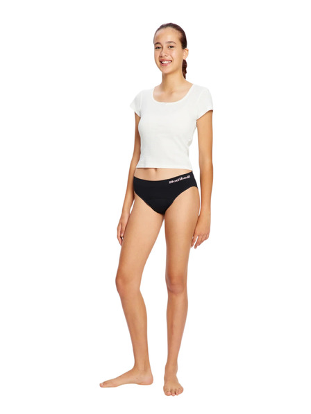Modibodi Dívčí menstruační kalhotky Modibodi Modicomfort Seamless Teen Hipster Bikini Moderate Black