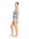 Modibodi Dívčí menstruační plavky Modibodi Performance Racerback One Piece Super Marble Blue jednodílné