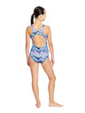 Modibodi Dívčí menstruační plavky Modibodi Performance Racerback One Piece Super Marble Blue jednodílné