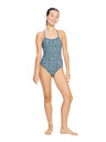 Modibodi Dívčí menstruační plavky Modibodi Racer One Piece Light Aqua Fusion Green jednodílné