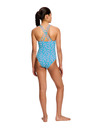 Modibodi Dívčí menstruační plavky Modibodi Splice One Piece Super Wavy Blue jednodílné