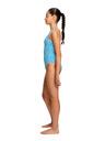 Modibodi Dívčí menstruační plavky Modibodi Splice One Piece Super Wavy Blue jednodílné