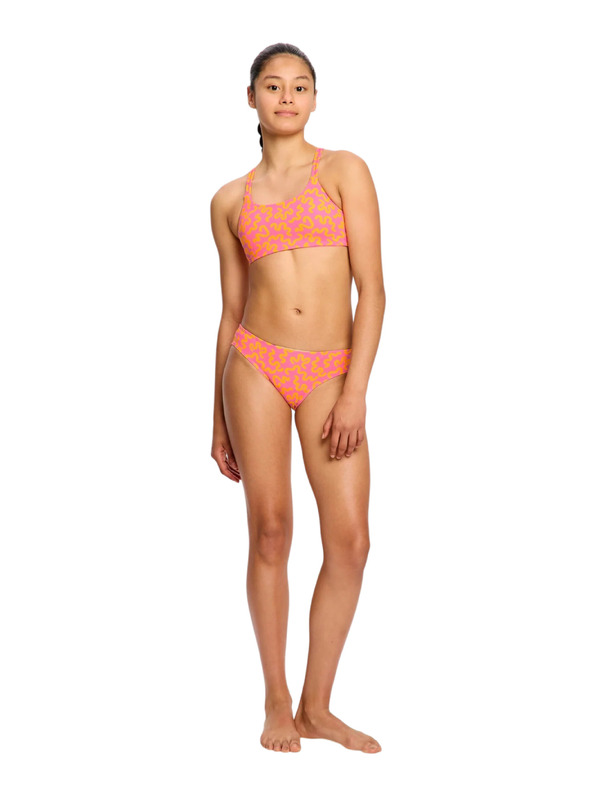 Modibodi Dívčí plavky Modibodi crop top Summer Wavy Pink horní díl