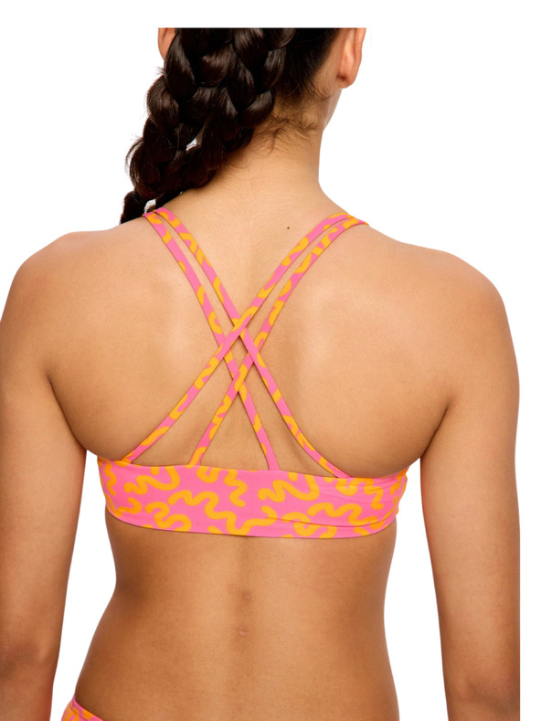 Modibodi Dívčí plavky Modibodi crop top Summer Wavy Pink horní díl