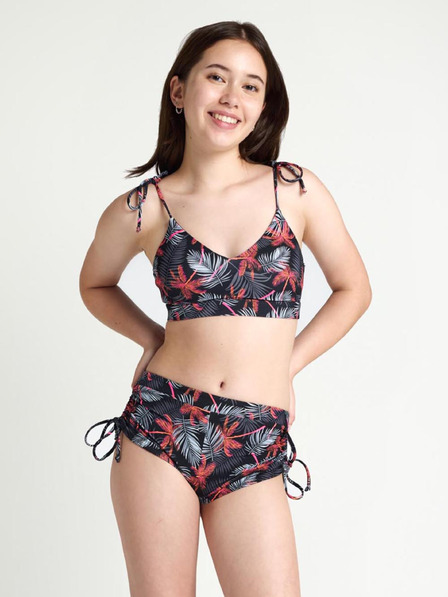 Modibodi Dívčí menstruační plavky Modibodi Teen High Short Jungle Palm Black spodní díl