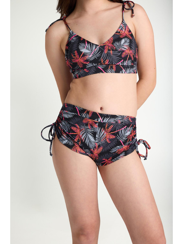 Modibodi Dívčí menstruační plavky Modibodi Teen High Short Jungle Palm Black spodní díl