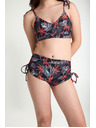Modibodi Dívčí menstruační plavky Modibodi Teen High Short Jungle Palm Black spodní díl