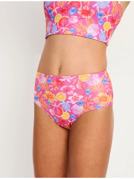 Modibodi Dívčí menstruační plavky Modibodi Teen Swimwear Hi Waist Bikini Brief Supe Tropicana Crush spodní díl