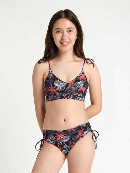 Modibodi Dívčí menstruační plavky Modibodi Teen High Bikini Jungle Palm Black spodní díl