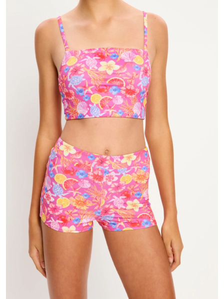 Modibodi Dívčí menstruační plavky Modibodi Marine Teen Swimwear Hi Waist Short Super Tropicana Crush spodní díl
