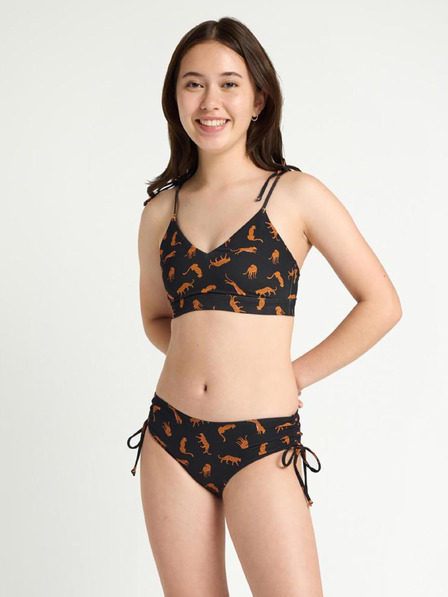 Modibodi Dívčí menstruační plavky Modibodi Teen High Bikini Cheetah Chase Black spodní díl