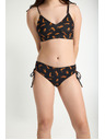 Modibodi Dívčí menstruační plavky Modibodi Teen High Bikini Cheetah Chase Black spodní díl