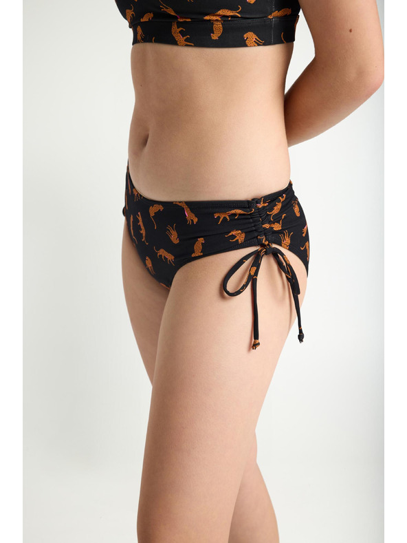 Modibodi Dívčí menstruační plavky Modibodi Teen High Bikini Cheetah Chase Black spodní díl