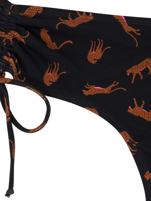 Modibodi Dívčí menstruační plavky Modibodi Teen High Bikini Cheetah Chase Black spodní díl
