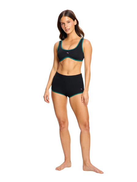 Modibodi Plavky Puma & Modibodi Scoop Bikini Top Black Orchid horní díl