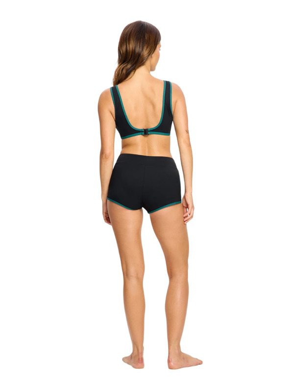 Modibodi Plavky Puma & Modibodi Scoop Bikini Top Black Orchid horní díl