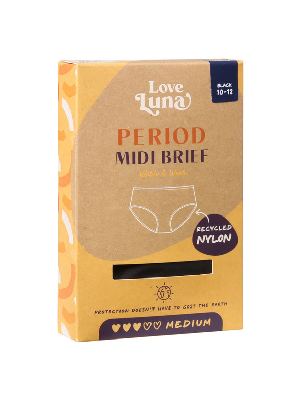 Love Luna Menstruační kalhotky Love Luna Midi Black Eco
