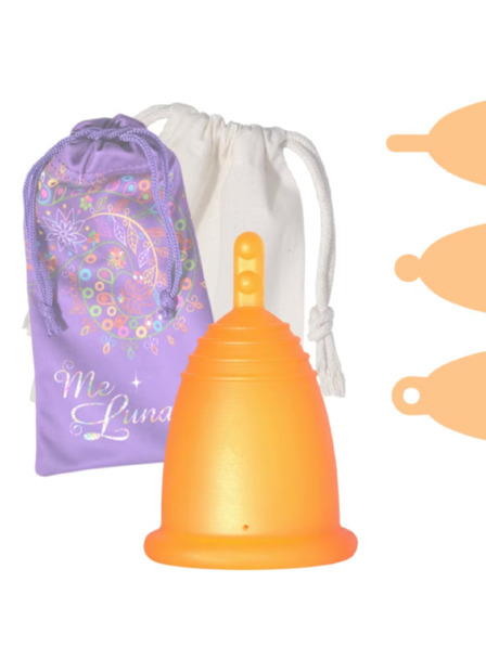 Me Luna Menstruační kalíšek Me Luna Classic S s kuličkou oranžová