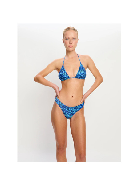 Modibodi Plavky Modibodi Tidal Triangle Bikini Top Python Blue horní díl