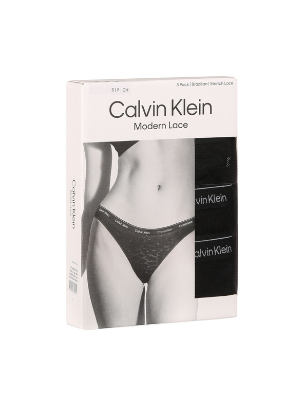 Calvin Klein Sada tří - dámské kalhotky brazilky Calvin Klein černé