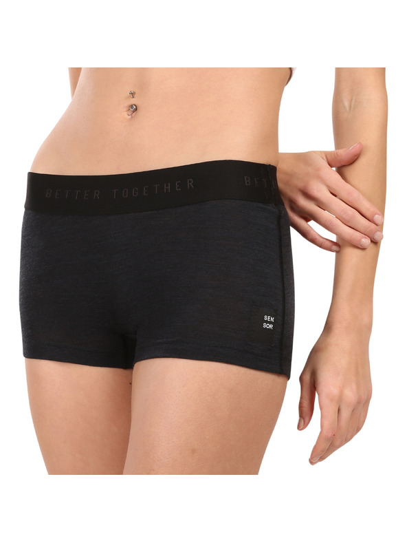 Sensor Dámské kalhotky Sensor Cordura merino s nohavičkou černé